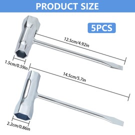 bssmmai 5 Pieces Chainsaw Wrench 13 mm x 19 mm Spark Plug Wrench T Wrench Combination Wrench Chainsaw Wrench