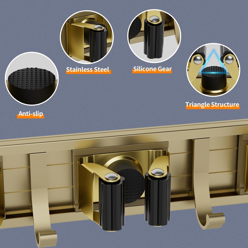 reliahom Broom Holder Wall Mount Mop and Broom Hanger Wall