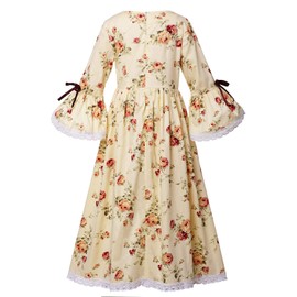 Graceart - Disfraz colonial para niñas, 100% algodón, 5 colores disponibles, Amarillo, US-12