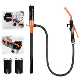 Kiweoci Electric Fuel Transfer Pump Powered, 3GPM Portable Fluid Transfer Siphon Pump with Oil Pipeline, Battery Gas Pumps with Adjustable Flow Control Nozzle for Car Gas Can/Gasoline/Water/Oil