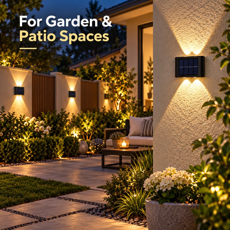 Solar Wall Light Outdoor LED Garden Lamp – Waterproof Solar