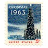 USA Postage Stamp Single 1963 Christmas Tree And White House Issue 5 Cent Scott #1240