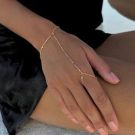 Hand Chain Bracelet for Women Dainty Gold Bracelets Trendy Ring Bracelet Hand Chain Hand Jewelry Gifts for Women