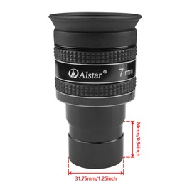 Alstar 1.25" 7mm 58-Degree Planetary Eyepiece For Telescope