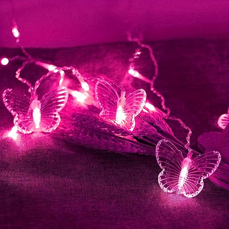 Lainin 12ft/3.5M USB Powered 8 Modes Butterfly Curtain Night Light
