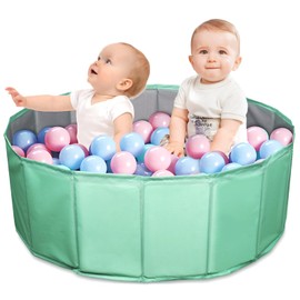 Foreverup Ball Pit, 80cm x 25cm Foldable Baby Ball Pit, Waterproof Kids Ball Pit, Portable Round Ocean Ball Pit for Baby, Indoor & Outdoor Play Playpen Ball Pit for Baby Toddler Boys Girls Dogs