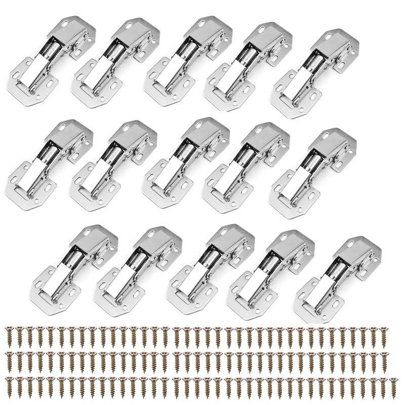 Cabinet Hinges with Screws, 14PCS Concealed Cupboard Door Hinges, 90