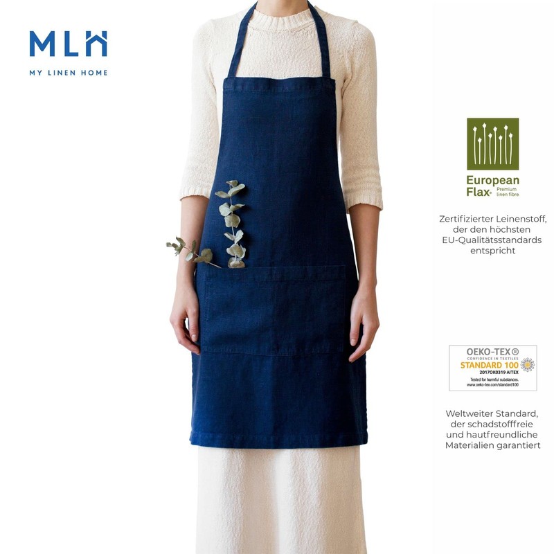 My Linen Home I Linen Smock Apron I 100% Stonewashed