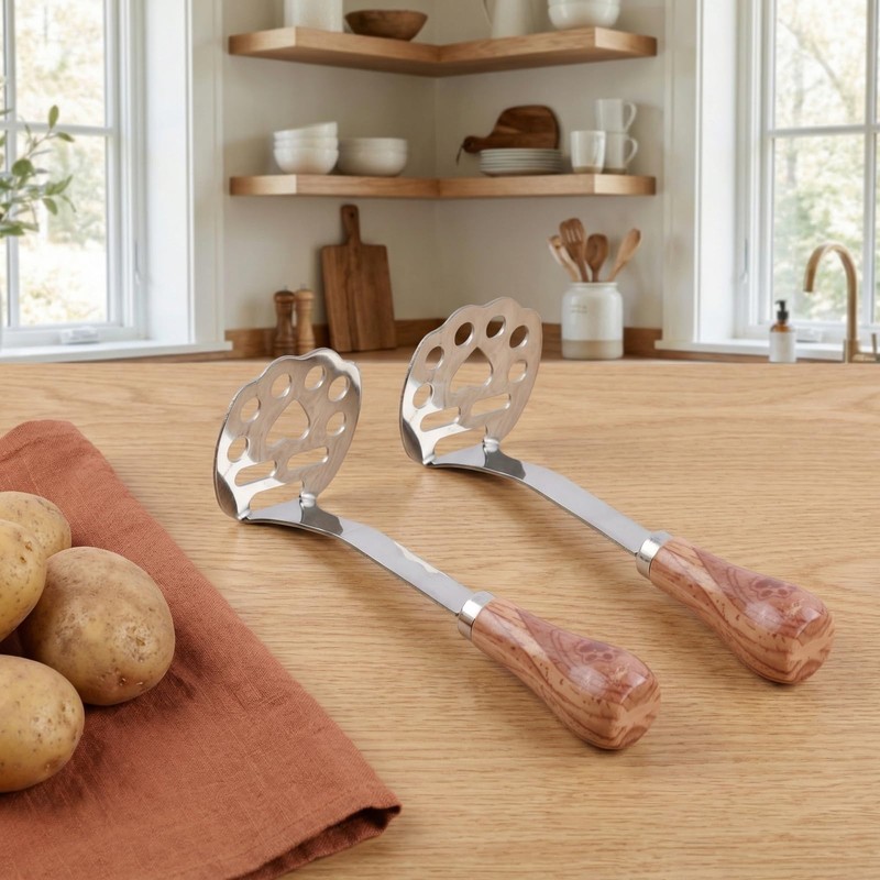 2 Pcs Bear Paw Potato Masher, Stainless Steel Potato Ricer