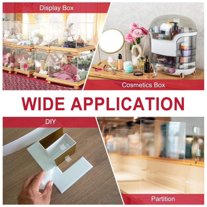 sourcing map Clear Plastic Hinges, Acrylic Hinges Small Hinge 100