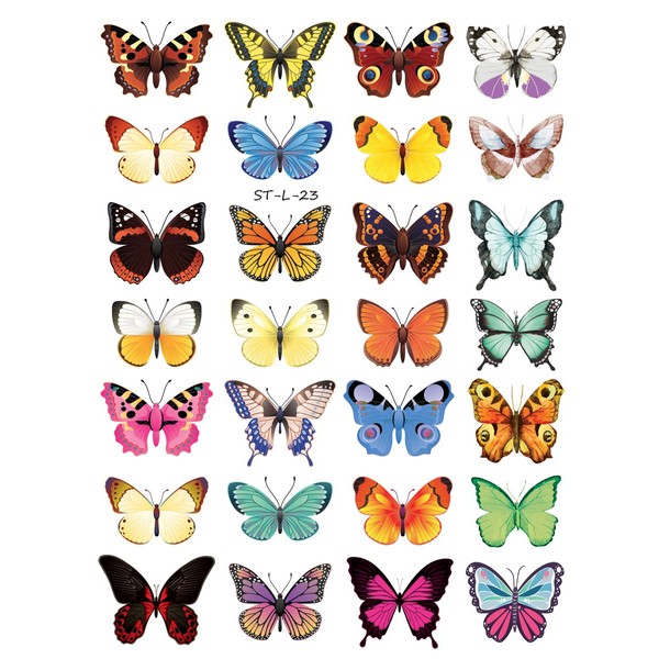 Supperb Temporary Tattoos - Butterflies (28 Butterflies)