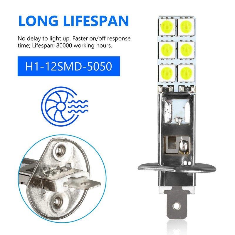 jingfei 4PCS H1 6000K Super White 80W LED Headlight Kit