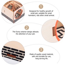 UKCOCO Hamster Wooden Maze Tunnel, Hideout Maze House Labyrinth Puzzle Exploring Toy Multi-Room Hamster Hideout for Small Hamster Gerbils