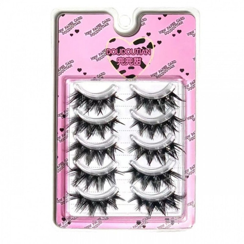 5 Pairs Wet Eyelashes False Eyelashes Japanese Thick Anime False