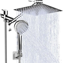 HEAD Modern 5-Setting Shower Head Combo, 10 Inch High Pressure Rain Shower Head Hotel