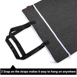 Damero Hanging Wet Dry Bag, Reusable Laundry Wet Bag with Two Compartments for Cloth Diaper and Swimsuit, Large- Black