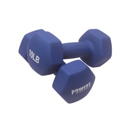 POWERT HEX Neoprene Dumbbell |Coated Colorful Hand Weights in Pair (G--10 lbs)