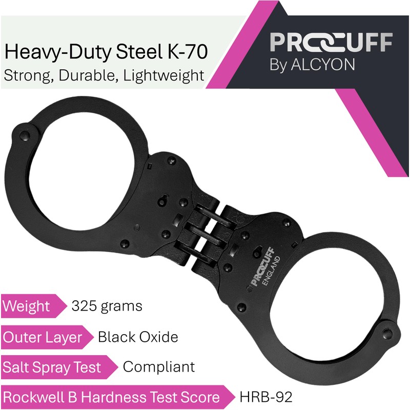 PRO-Cuff England Police Handcuffs. Real Metal Handcuffs. Heavy-Duty Steel. Professional
