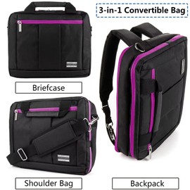 ECCRIS Multi Purpose Laptop Briefcase for 10 to 12 Inch Laptops and Tablets, Convertible to Back Bag or Shoulder Bag