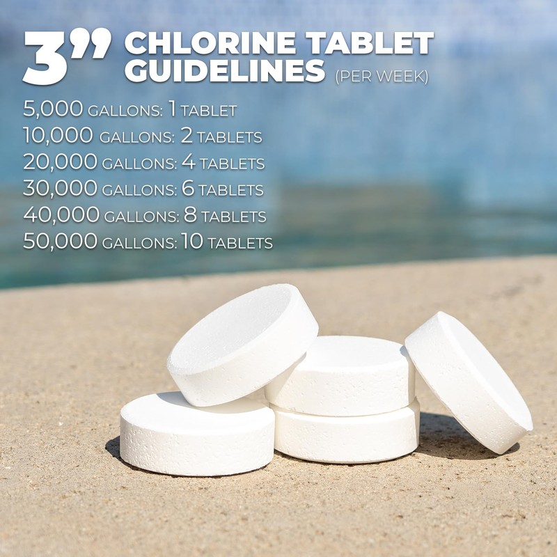 Xtremeclear 3-Inch Chlorine Tablets 99% Pure Tri-Chlor for Swimming Pools