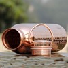 HealthGoodsIn Pure Copper Hammered Water Bottle with Carrying Handle 1000