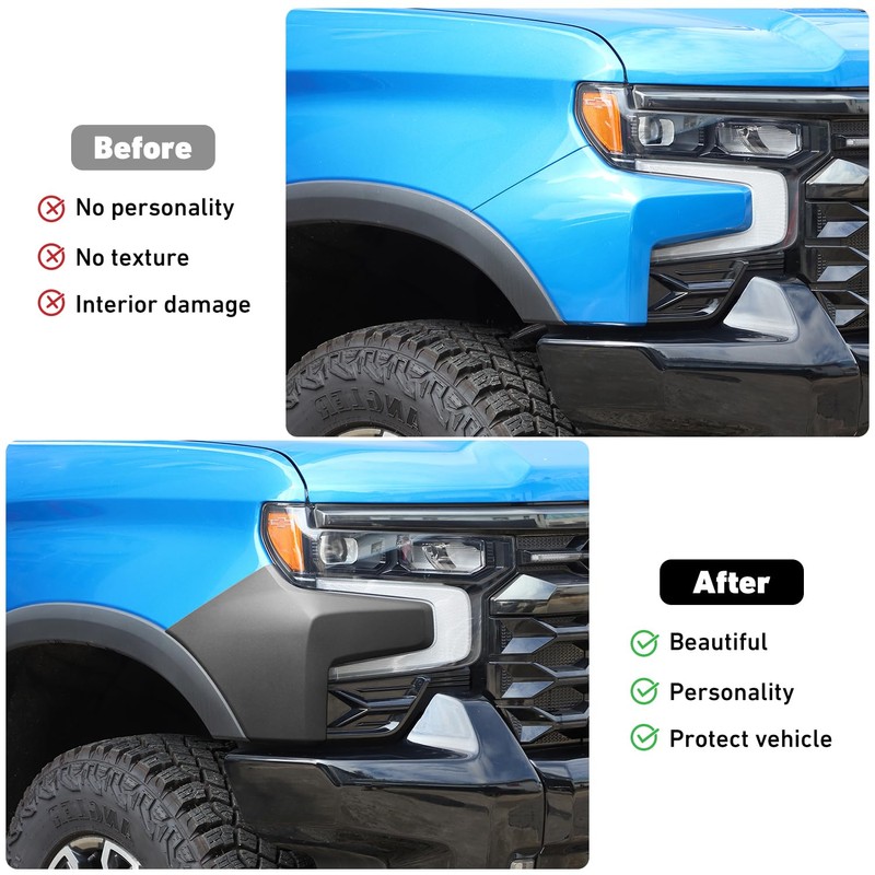 Linskip Side Bumper Headlight & Fender Outer Filler Guard Covers