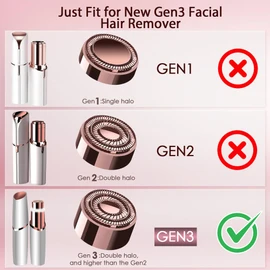 Gurelax Replacement Heads for Flawless Finishing Touch Facial Hair Remover, Gen 3 Replacement Blades for Women, New Version 18K Gold Replacement Blades Refill (2pcs)