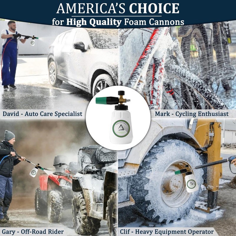 Foam Cannon for Pressure Washer, 1.1mm Orifice, 1000-4000 PSI, 1/4