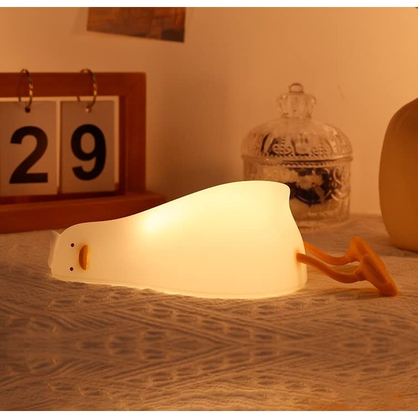 Hinittey Lying Flat Duck Night Light, Cute Light Up Soft