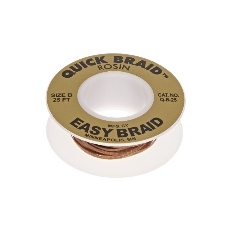 EasyBraid Q-B-25 Quick Braid Desoldering Wick, 0.05" Width, 25' Length