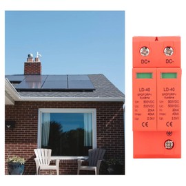 Surge Protector, 2P 20 to 40KA DC 500V PV Protection Device, Photovoltaic Circuit Breaker Protection, Flame Retardant PC, Surge Protector
