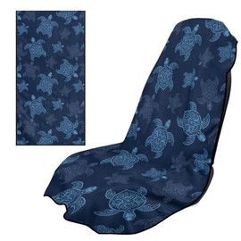 JOAIFO Premium Microfiber Towel Car Seat Cover - Blue Turtle Seat Protector for Car, Truck, SUV, Van - Universal Fit & Sweatproof, Machine Washable