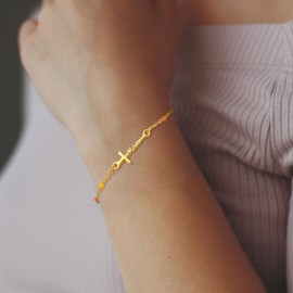 Cross Bracelet Gifts for Mom - Mothers Day Birthday Gifts for Women from Daughter Son Dainty Faith Jewelry