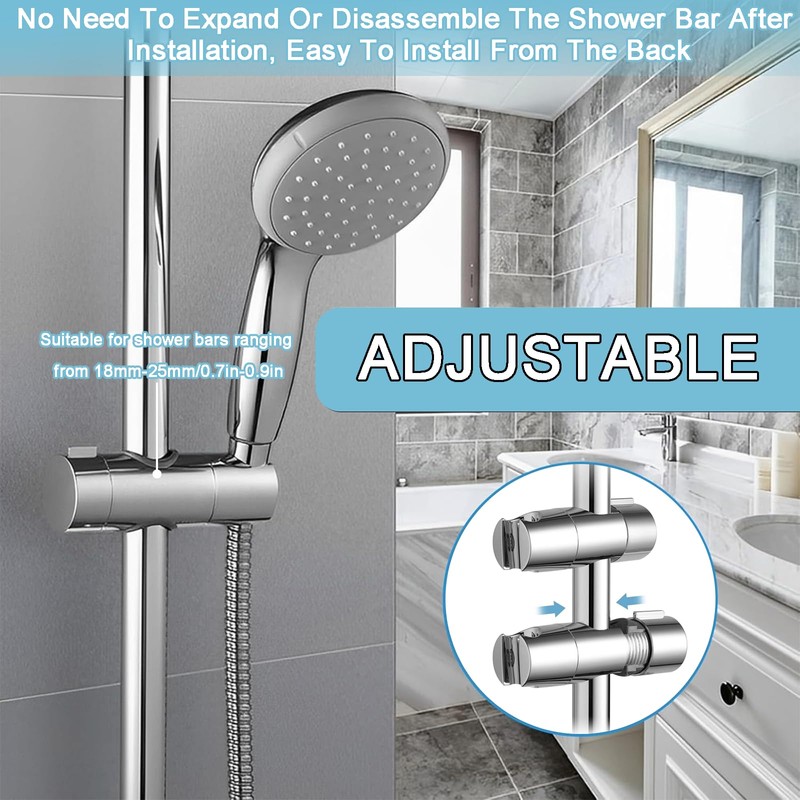 Hand Shower Holder 18-25 mm Adjustable Diameter Shower Holder for