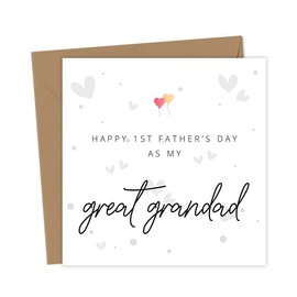 Happy 1st Fathers Day as my Great Grandad Card | First Cute Greeting Cards Sweet Love For Dad Daddy Papa