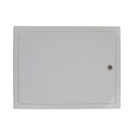 16" x 12" Inch Lockable Galvanized Steel Access Panel Door with Key Set - for Outdoor and Indoor Use - Opening Flap Cover Plate - Box Door Lock - Door Latch - Inspection Hatch - White Polymer Coating