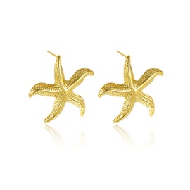 Gold Earrings for Women Statement Starfish Earrings Boho Fashion Beach Ear Jewelry Accessories for Women Ocean Beach Party Holiday Jewelry Gifts (gold)