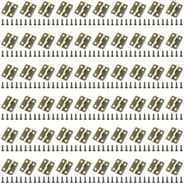 60 PCS Small Mini Hinges for Jewelry Boxes and Storage Boxes with Screws (Bronze)