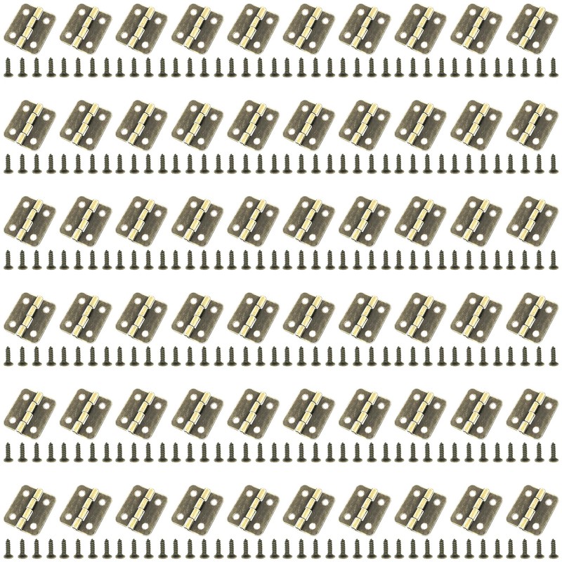 60 PCS Small Mini Hinges for Jewelry Boxes and Storage