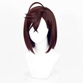 Aicos Momo Ayase Cosplay Wigs for Women Brown Straight Wig with Spiky Bangs for Halloween Costume Party