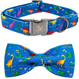 Elegant little tail Dog Collar, Dog Collar with Bow Dinosaur Boy Dog Collar Animal Collars Soft Dog Bow Tie Adjustable Dog Collar for Small Medium Large Dogs