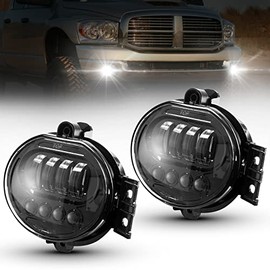 BUNKER INDUST Dodge Ram LED Fog Lights with Daytime Running Lights Set,1 Pair Clear Lens Fog Bumper Lamps Replacement for 2003 2004 2005 2006 2007 2008 Dodge Ram 1500 2500 3500