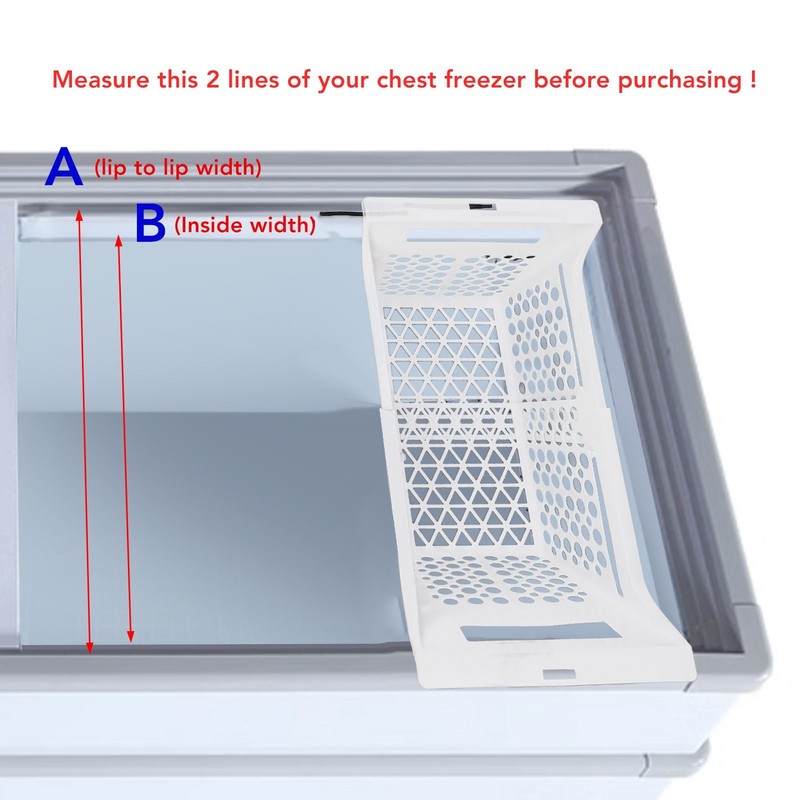 Chest Freezer Basket Deep Freezer Organizer Bin Expandable PP Heavy