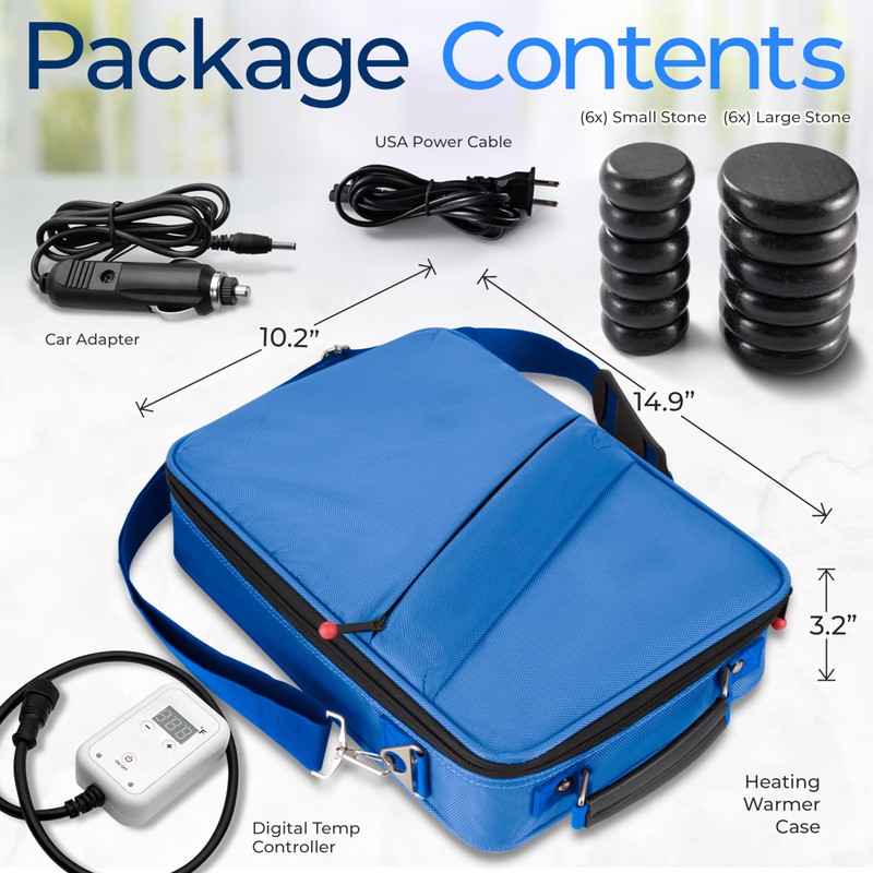 SereneLife Portable Massage Stone Warmer Set - Electric Spa Hot