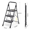 KINGRACK 3 Step Ladder, Sturdy Steel Step Stool with Anti-Slip
