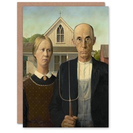 Artery8 Grant Wood Art Card American Gothic Midwestern Farmers