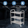 Amarite Stainless Steel Cart on Wheels,3-Tier Stainless Steel Utility Cart