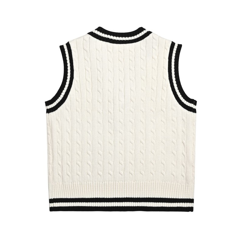 Hyipels Women's Sweater Vest,Y2K Sleeveless Pattern Preppy Style Knitted Crop