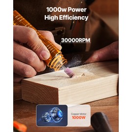 Happybuy Flex Shaft Grinder, 1000W 30,000RPM Electric Flex Shaft Rotary Tool Carver, Multi-functional Hanging Grinding Machine with 31PCS Accessories and Foot Pedal for Carving, Buffing, Drilling