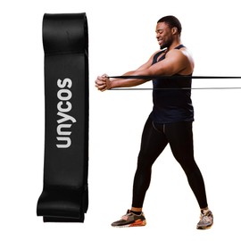 unycos - Fitness Bands 100% Latex, Resistance Bands X-Heavy 30-80 kg, Non-Slip Band 1040 mm for Buttocks, Arms and Legs, Strength and Muscle Training (Black)